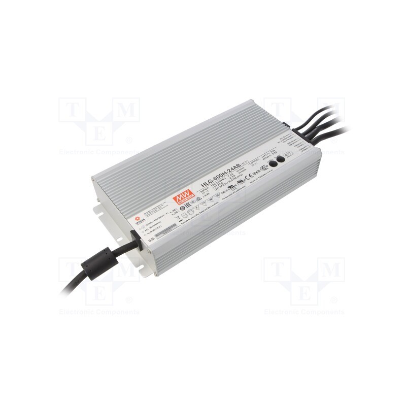 1 pcs x MEAN WELL - HLG-600H-24AB - Power supply: switched-mode, LED, 600W, 24VDC, 12.5÷25A, 90÷305VAC