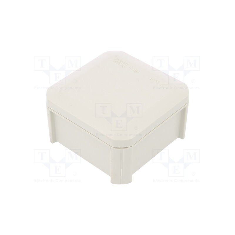 1 pcs x OBO BETTERMANN - T 40 OE - Enclosure: junction box, X: 90mm, Y: 90mm, Z: 52mm, polypropylene PP