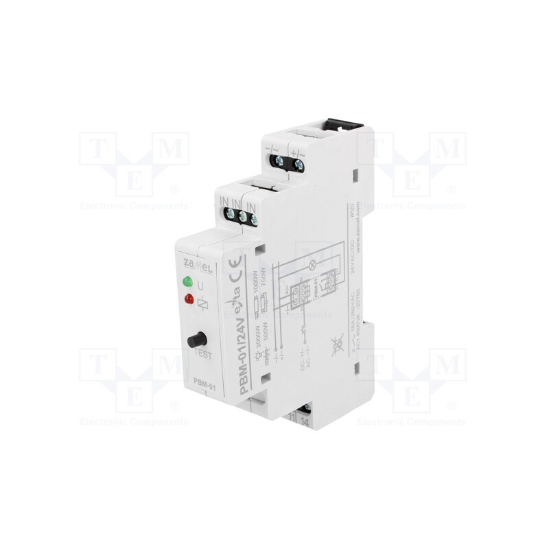 1 pcs x ZAMEL - PBM-01/24V - Relay: installation, bistable,impulse, NO, Ucoil: 24VAC,24VDC