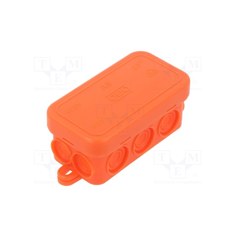 1 pcs x OBO BETTERMANN - A 6 HF RO - Enclosure: junction box, X: 43mm, Y: 80mm, Z: 36mm, polyetylene, IP55