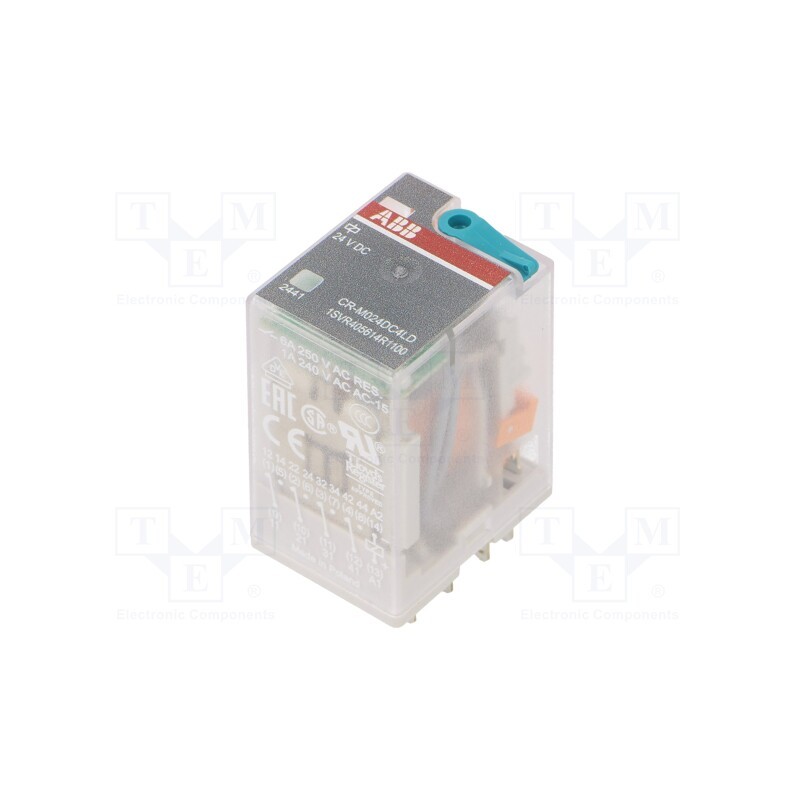 1 pcs x ABB - 1SVR405614R1100 - Relay: electromagnetic, 4PDT, Ucoil: 24VDC, Icontacts max: 6A