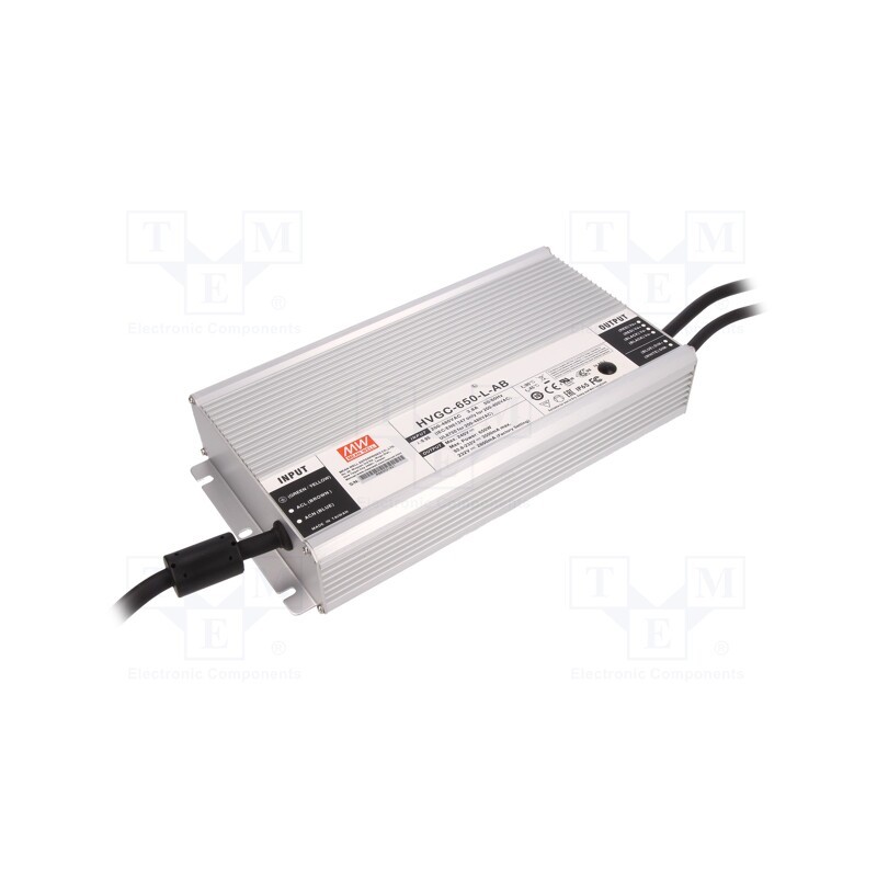 1 pcs x MEAN WELL - HVGC-650-L-AB - Power supply: switched-mode, LED, 650W, 92.8÷232VDC, 1400÷3500mA