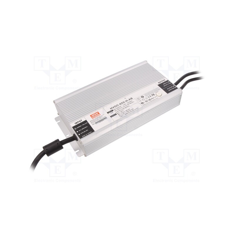 1 pcs x MEAN WELL - HVGC-650-H-AB - Power supply: switched-mode, LED, 650W, 46.4÷116VDC, 2800÷7000mA