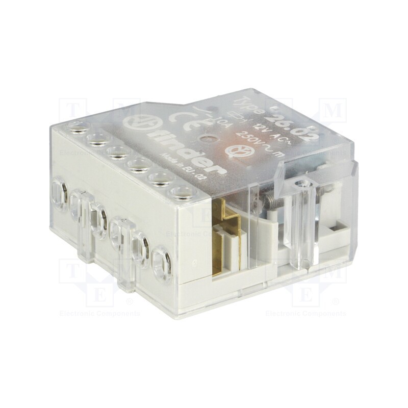 1 pcs x FINDER - 26.02.8.012.0000 - Relay: installation, bistable,impulse, NO x2, Ucoil: 12VAC, 10A