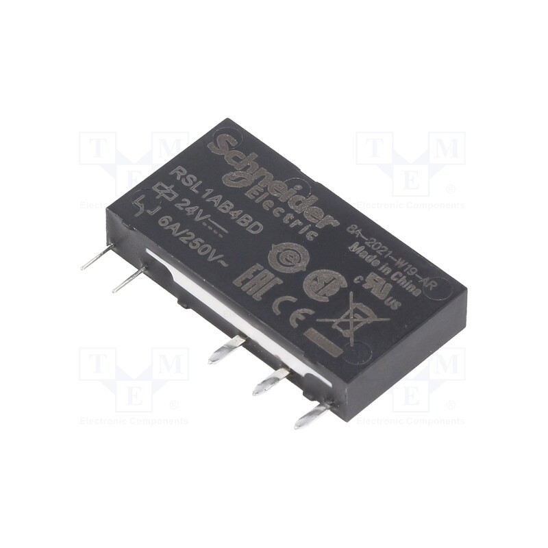 1 pcs x SCHNEIDER ELECTRIC - RSL1AB4BD - Relay: electromagnetic, SPDT, Ucoil: 24VDC, 6A, 6A/250VAC, RSLZVA1