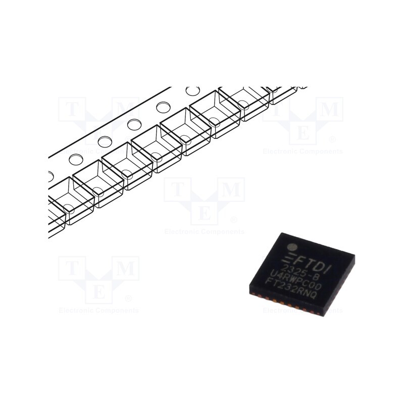 1 pcs x FTDI - FT232RNQ-REEL - IC: interface, USB-UART, Full Speed, 3.3÷5.25VDC, , QFN32