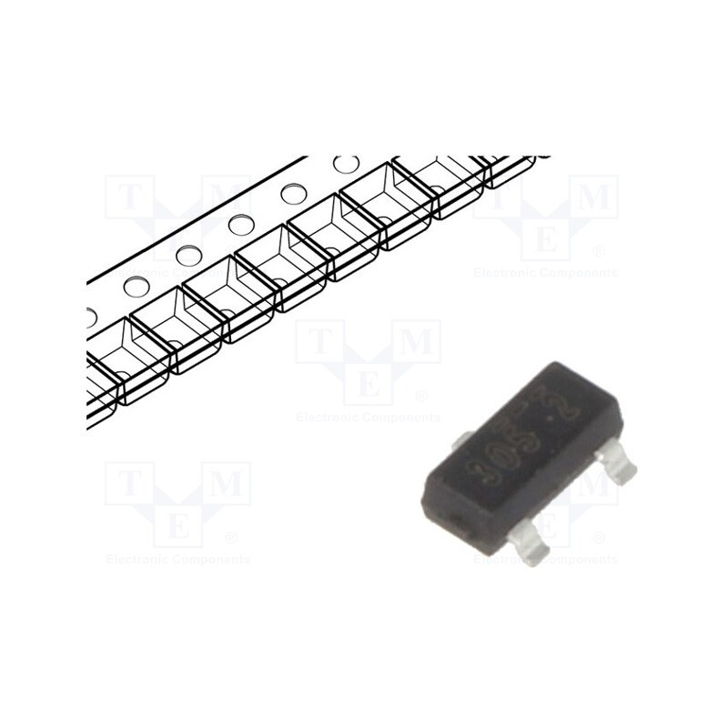5 pcs x ONSEMI - FDV305N - Transistor: N-MOSFET, unipolar, 20V, 0.9A, 0.35W, SOT23