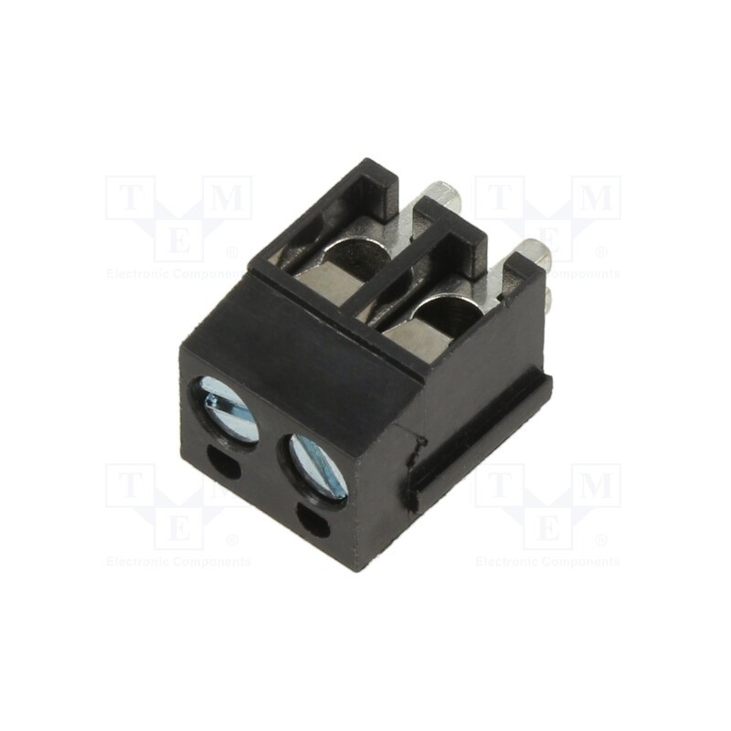 10 pcs x XINYA - XY307A-2P 5.0MM BLACK - PCB terminal block, angled 90°, 5mm, ways: 2, on PCBs, terminal