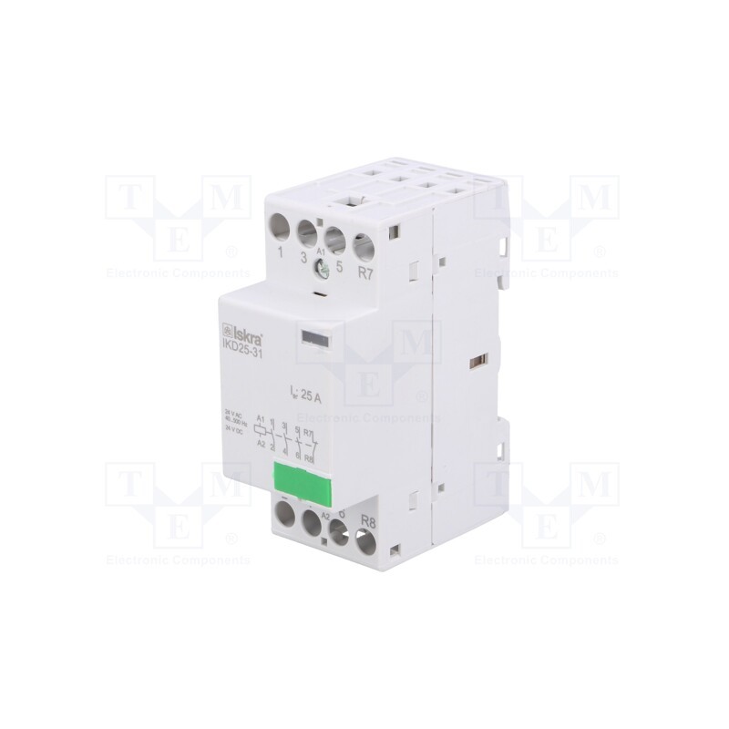 1 pcs x ISKRA - 30.046.032 - Contactor: 4-pole installation, 25A, 24VAC,24VDC, NC + NO x3