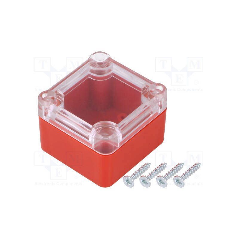 1 pcs x KRADEX - Z116PH ABS RED - Enclosure: multipurpose, X: 49mm, Y: 51mm, Z: 36mm, ABS, red, gasket