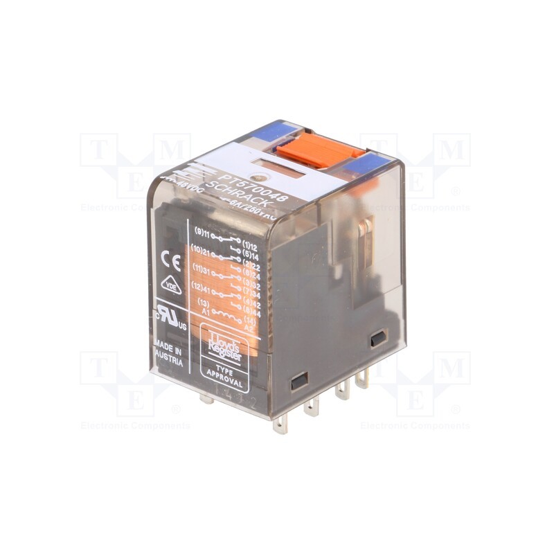 1 pcs x TE Connectivity - 8-1419111-1 - Relay: electromagnetic, 4PDT, Ucoil: 48VDC, Icontacts max: 6A