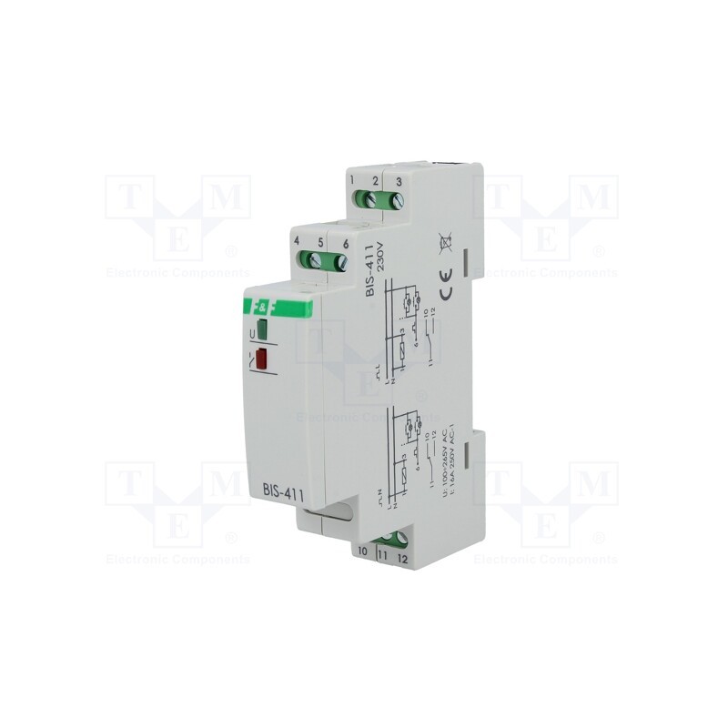 1 pcs x F&F - BIS-411 230V - Relay: installation, bistable,impulse, SPDT, 16A, -25÷50°C, IP20