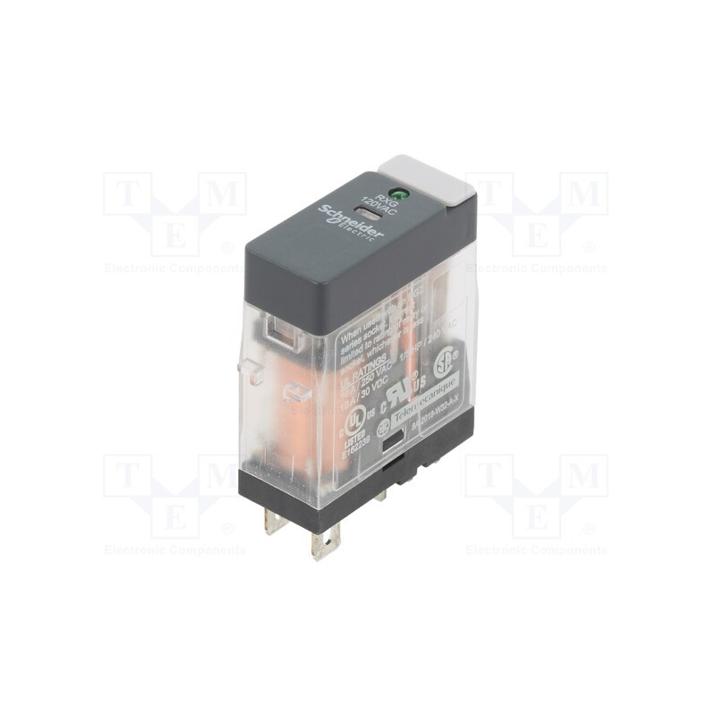 1 pcs x SCHNEIDER ELECTRIC - RXG13F7 - Relay: electromagnetic, SPDT, Ucoil: 120VAC, 10A, 10A/250VAC, 100mΩ