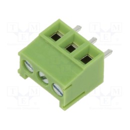 10 pcs x XINYA - XY302V-3P 3.5MM GREEN - PCB terminal block, angled 90°, 3.5mm, ways: 3, on PCBs, terminal