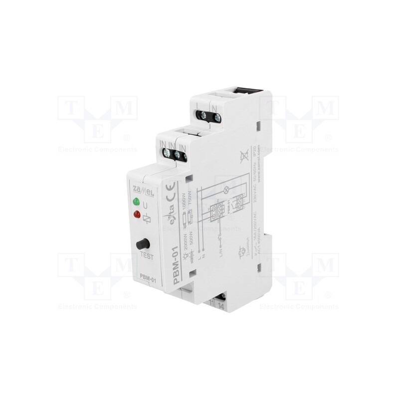 1 pcs x ZAMEL - PBM-01 - Relay: installation, bistable,impulse, NO, Ucoil: 230VAC, 16A, IP20