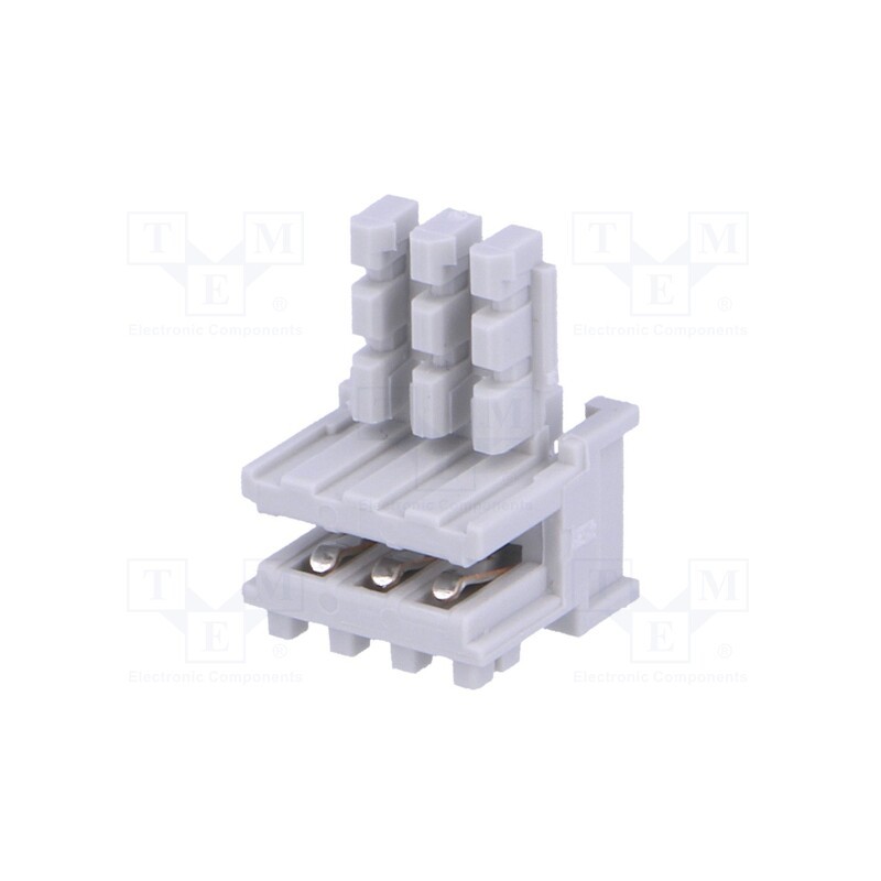 10 pcs x TE Connectivity - 3-829868-3 - Plug, card edge, PIN: 3, IDC, for cable, 2.5mm, 0.22mm2, Layout: 1x3
