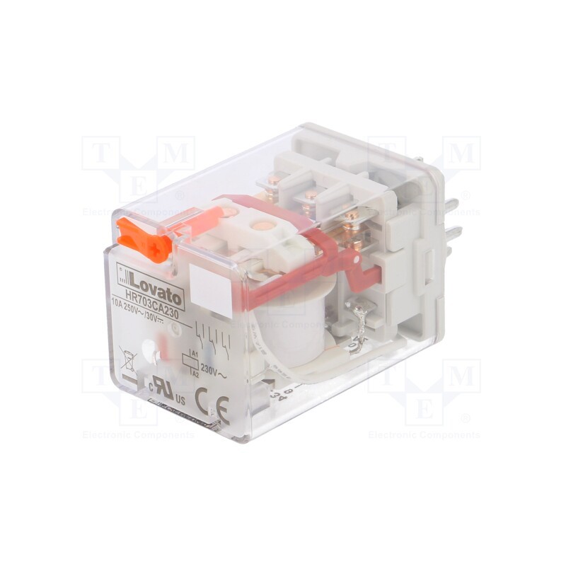 1 pcs x LOVATO ELECTRIC - HR703CA230 - Relay: electromagnetic, 3PDT, Ucoil: 230VAC, Icontacts max: 10A