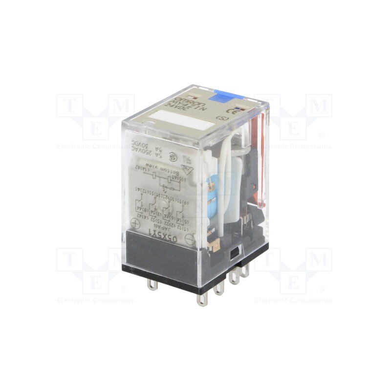 1 pcs x OMRON - MY4ZIN 24DC(S) - Relay: electromagnetic, 4PDT, Ucoil: 24VDC, Icontacts max: 5A, 0.9W