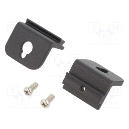 1 set x GAINTA - ALMF-002PBK - Set of clips, aluminium, black