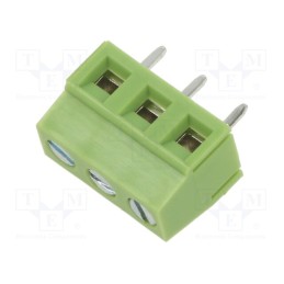 10 pcs x XINYA - XY127V-3P 5.0MM GREEN - PCB terminal block, angled 90°, 5mm, ways: 3, on PCBs, 1.5mm2, 12A