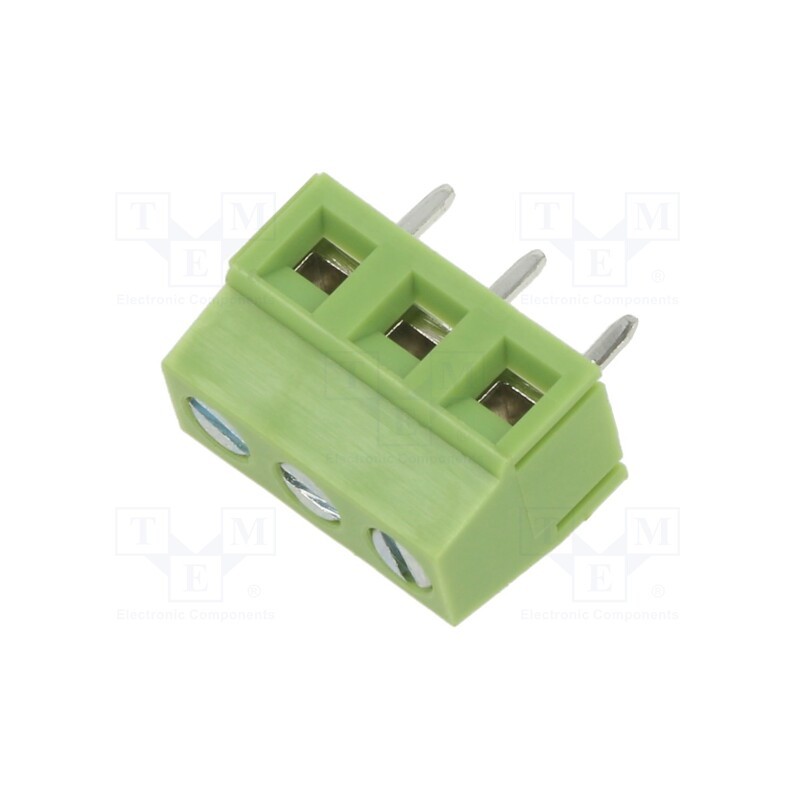 10 pcs x XINYA - XY127V-3P 5.0MM GREEN - PCB terminal block, angled 90°, 5mm, ways: 3, on PCBs, 1.5mm2, 12A