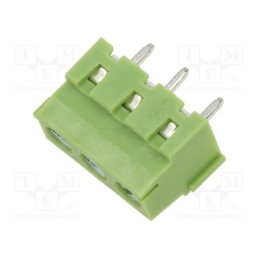 10 pcs x XINYA - XY304V-3P 5.0MM GREEN - PCB terminal block, angled 90°, 5mm, ways: 3, on PCBs, terminal