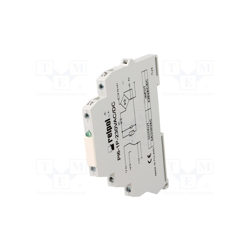 1 pcs x RELPOL - PI6-1P-230VAC/DC - Relay: interface, SPDT, Ucoil: 230VAC,230VDC, 6A, SPDT, 6A/230VAC