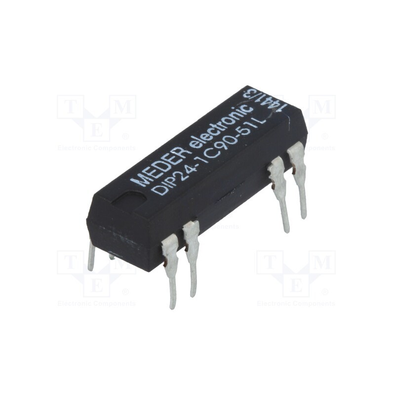 1 pcs x MEDER - DIP24-1C90-51L - Relay: reed switch, SPDT, Ucoil: 24VDC, 0.5A, max.100VDC, Rcoil: 2kΩ