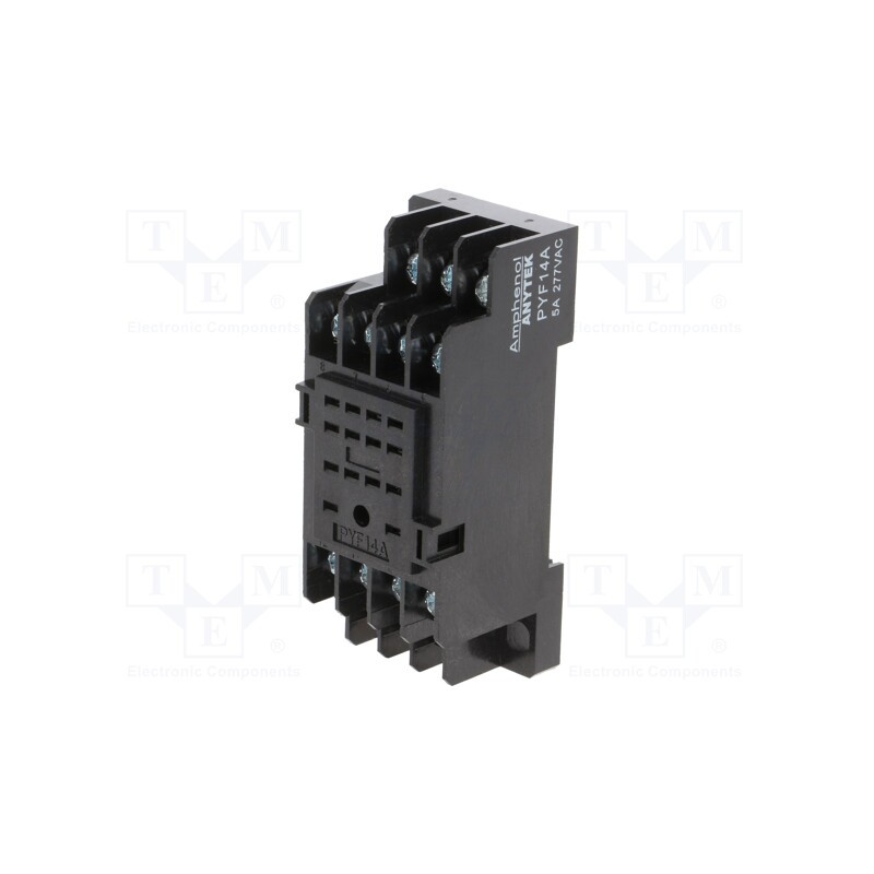 1 pcs x AMPHENOL ANYTEK - PYF14A00G - Socket, PIN: 14, 5A, 277VAC, for DIN rail mounting, Series: AM4C