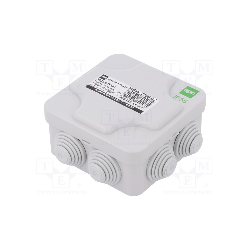 1 pcs x ELEKTRO-PLAST NASIELSK - 292227 - Enclosure: junction box, X: 102mm, Y: 102mm, Z: 47mm, IP55, grey