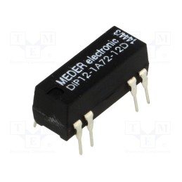 1 pcs x MEDER - DIP12-1A72-12D - Relay: reed switch, SPST-NO, Ucoil: 12VDC, 1A, max.200VDC, 145mW