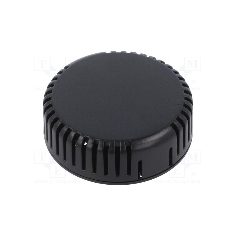 1 pcs x HAMMOND - 1551V12BK - Enclosure: for alarms, Z: 20.3mm, ABS, black, vented, Ø: 60mm, IP30