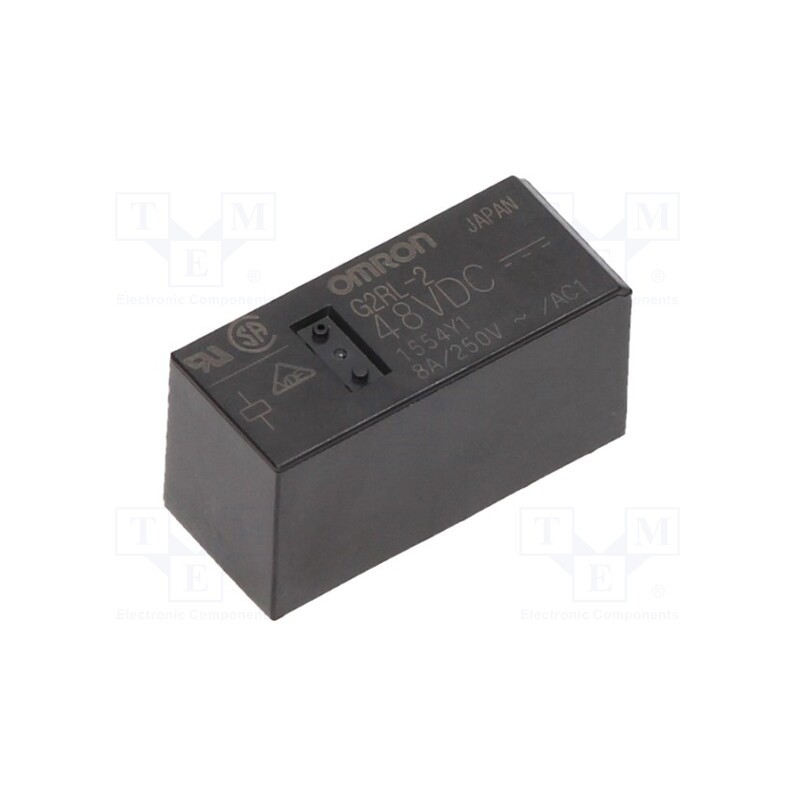 1 pcs x OMRON OCB - G2RL-2 48VDC - Relay: electromagnetic, DPDT, Ucoil: 48VDC, Icontacts max: 8A, PCB
