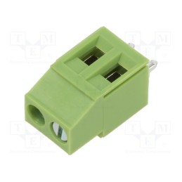 10 pcs x XINYA - XY129VB-2P 5.0MM GREEN - PCB terminal block, angled 90°, 5mm, ways: 2, on PCBs, terminal