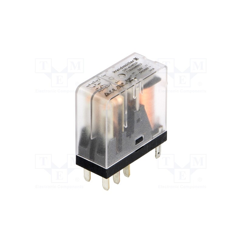 1 pcs x WEIDMu00dcLLER - 7760056322 - Relay: electromagnetic, DPDT, Ucoil: 24VDC, Icontacts max: 5A, IP20