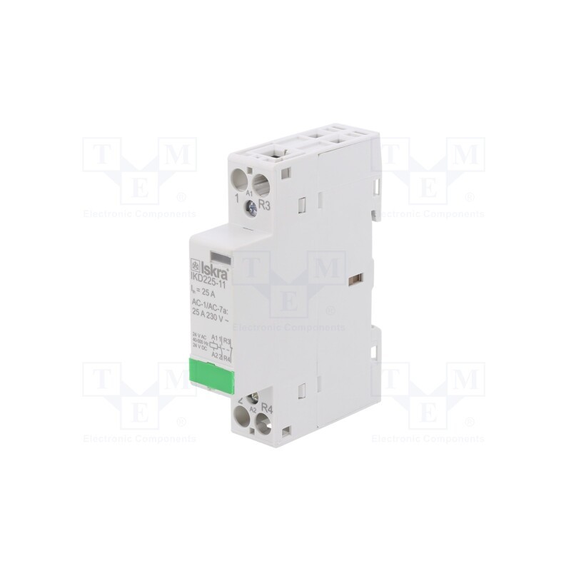 1 pcs x ISKRA - 30.046.865 - Contactor: 2-pole installation, 25A, 24VAC,24VDC, NC + NO