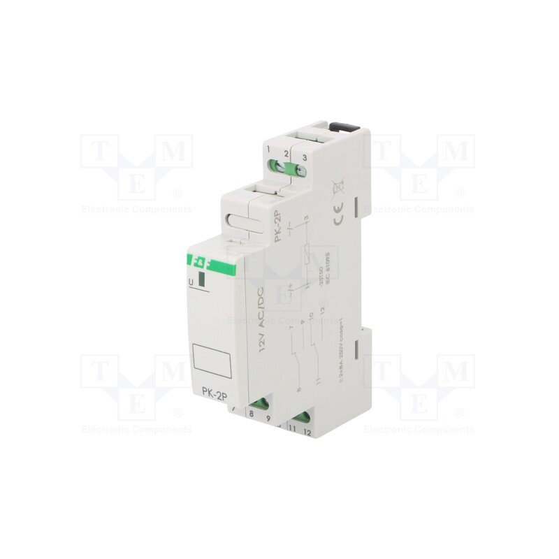 1 pcs x F&F - PK-2P-12V - Relay: installation, impulse, SPDT, Ucoil: 12VAC,12VDC, 8A, IP20