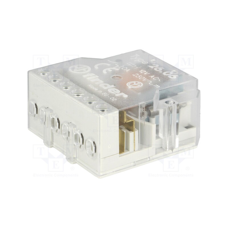 1 pcs x FINDER - 26.06.8.012.0000 - Relay: installation, bistable,impulse, NO x2, Ucoil: 12VAC, 10A