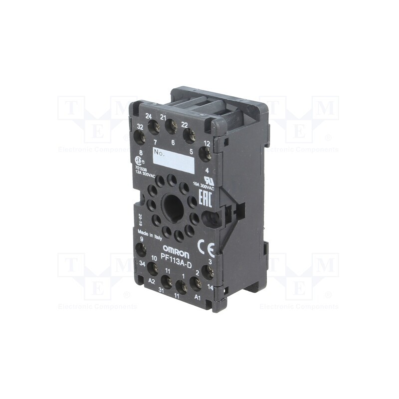 1 pcs x OMRON - PF113A-D - Socket, for DIN rail mounting, Series: MKS
