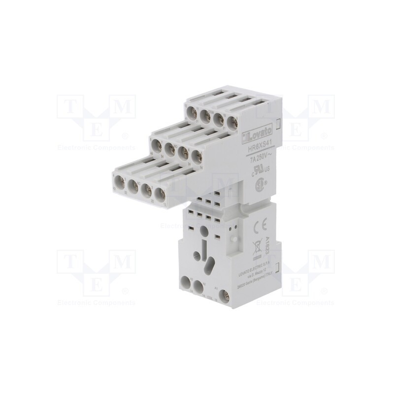1 pcs x LOVATO ELECTRIC - HR6XS41 - Socket, PIN: 14, 10A, 250VAC, for DIN rail mounting, Series: HR60
