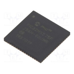 1 pcs x MICROCHIP TECHNOLOGY - PIC32MX575F256H-80I/MR - IC: PIC microcontroller, 256kB, 2.3÷3.6VDC, SMD, QFN64, PIC32