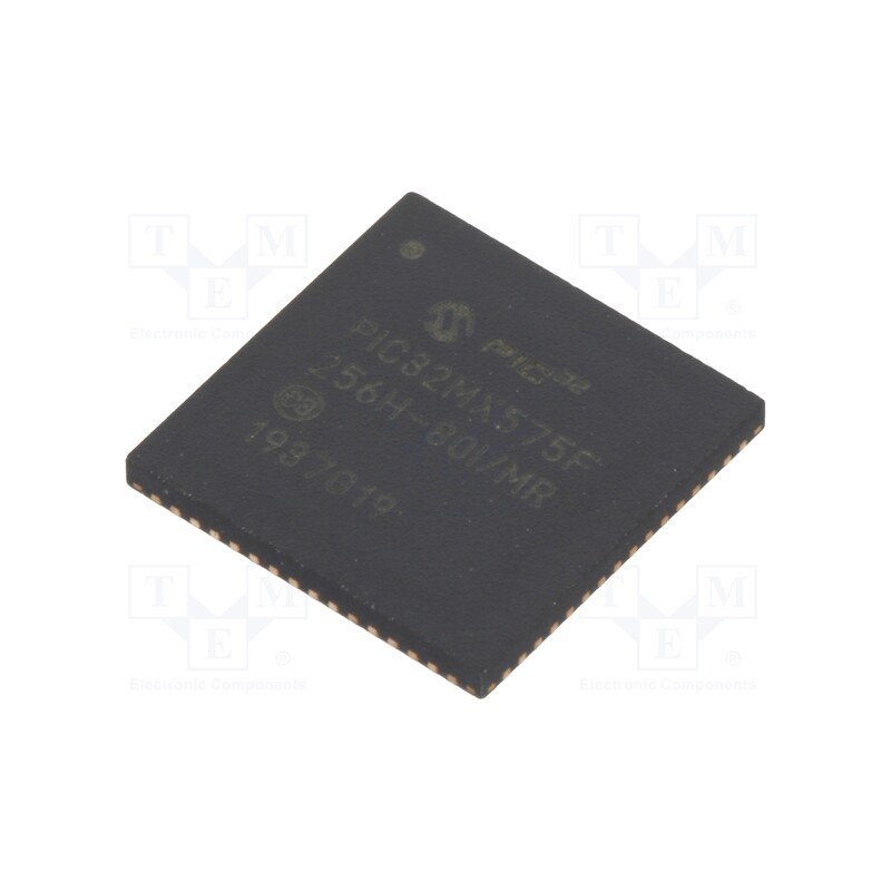 1 pcs x MICROCHIP TECHNOLOGY - PIC32MX575F256H-80I/MR - IC: PIC microcontroller, 256kB, 2.3÷3.6VDC, SMD, QFN64, PIC32