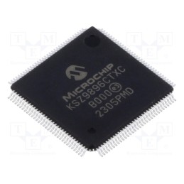 1 pcs x MICROCHIP TECHNOLOGY - KSZ9896CTXC - IC: interface, Ethernet transceiver, 10/100/1000Base-T, TQFP128