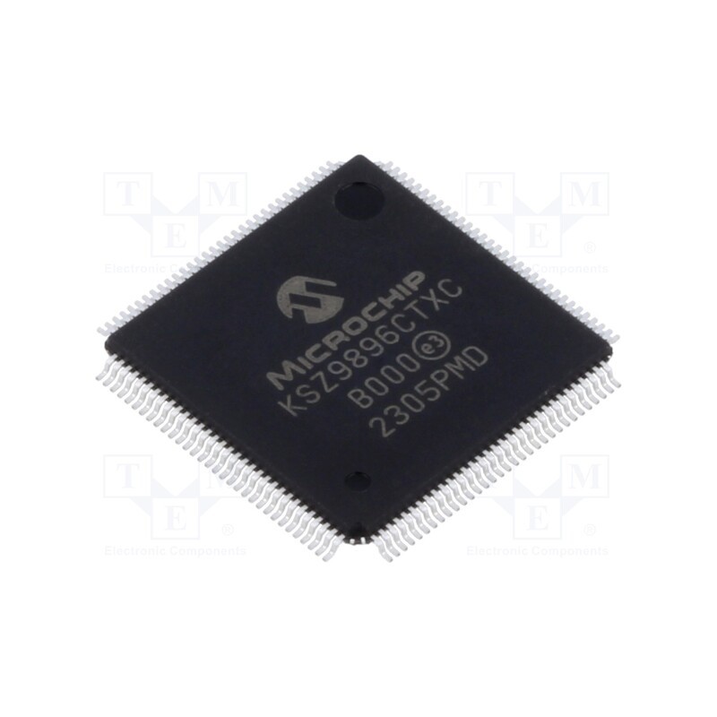 1 pcs x MICROCHIP TECHNOLOGY - KSZ9896CTXC - IC: interface, Ethernet transceiver, 10/100/1000Base-T, TQFP128
