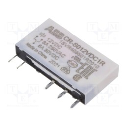 1 pcs x ABB - 1SVR405501R2010 - Relay: miniature, SPDT, Ucoil: 12VDC, socket,THT, Series: CR-S