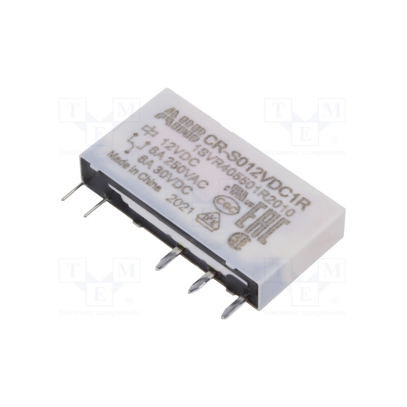 1 pcs x ABB - 1SVR405501R2010 - Relay: miniature, SPDT, Ucoil: 12VDC, socket,THT, Series: CR-S