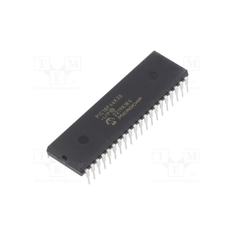 1 pcs x MICROCHIP TECHNOLOGY - PIC18F46K20-I/P - IC: PIC microcontroller, 64MHz, 1.8÷3.6VDC, THT, DIP40, PIC18,