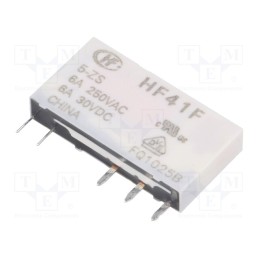 1 pcs x HONGFA RELAY - HF41F/005-ZS - Relay: electromagnetic, SPDT, Ucoil: 5VDC, 6A, 6A/250VAC, 6A/30VDC