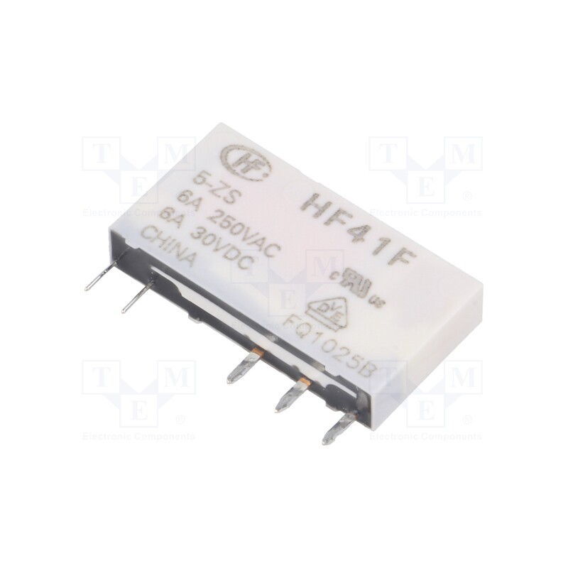 1 pcs x HONGFA RELAY - HF41F/005-ZS - Relay: electromagnetic, SPDT, Ucoil: 5VDC, 6A, 6A/250VAC, 6A/30VDC