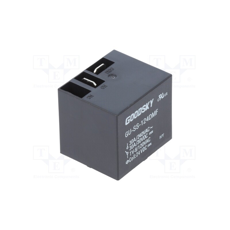 1 pcs x GOODSKY - GU-SS-124DMF - Relay: electromagnetic, SPST-NO, Ucoil: 24VDC, 30A, PCB, max.240VAC
